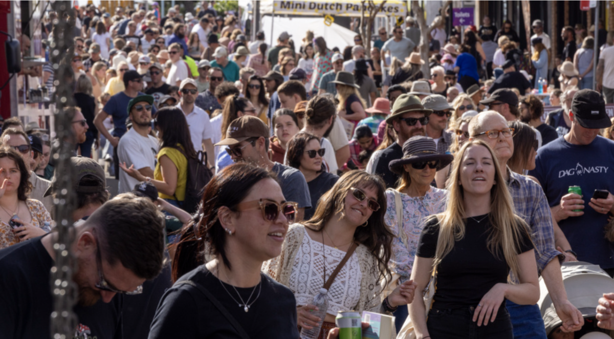 Crowds at a street festival